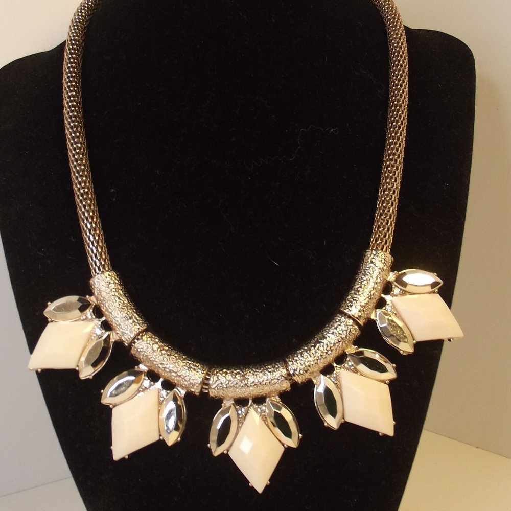 Soft Rose Gold & Ivory Statement Necklace